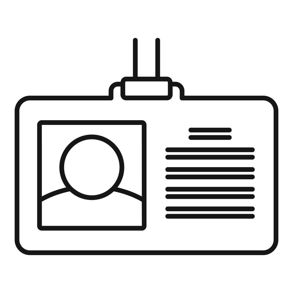 Authentication badge icon, outline style vector