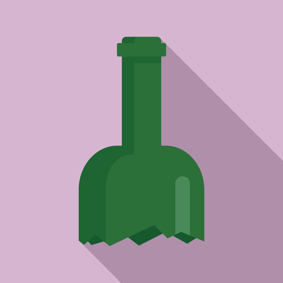 Half broken bottle icon, flat style vector