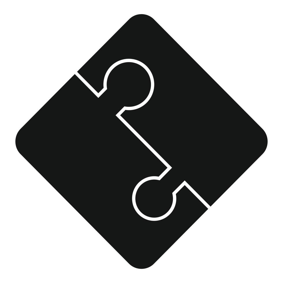 Half part puzzle icon, simple style vector