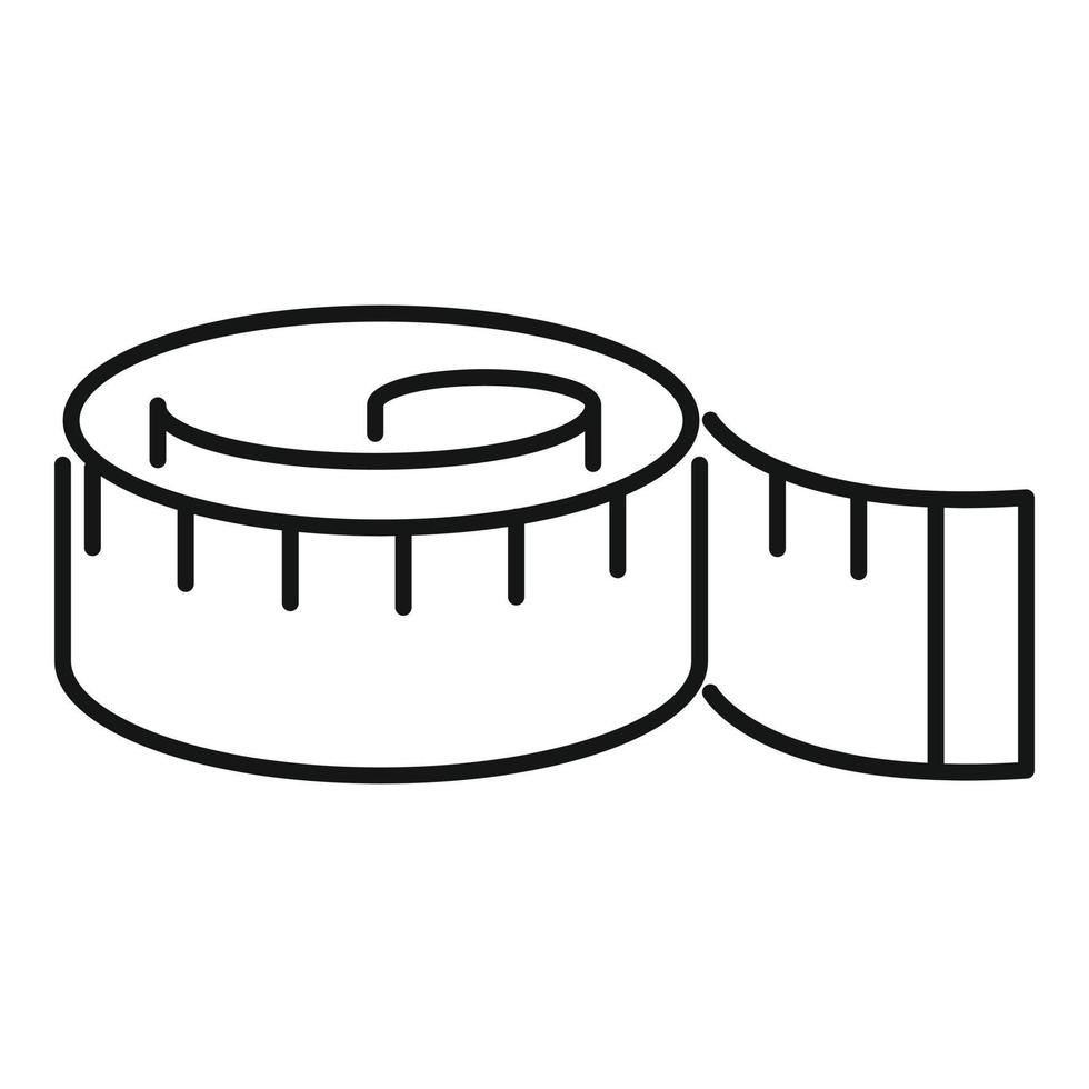 Fitness measurement tape icon, outline style vector