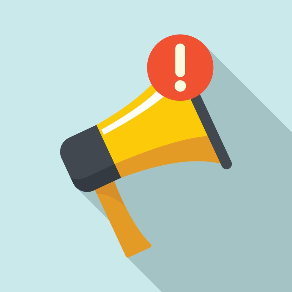 Megaphone notification icon, flat style vector