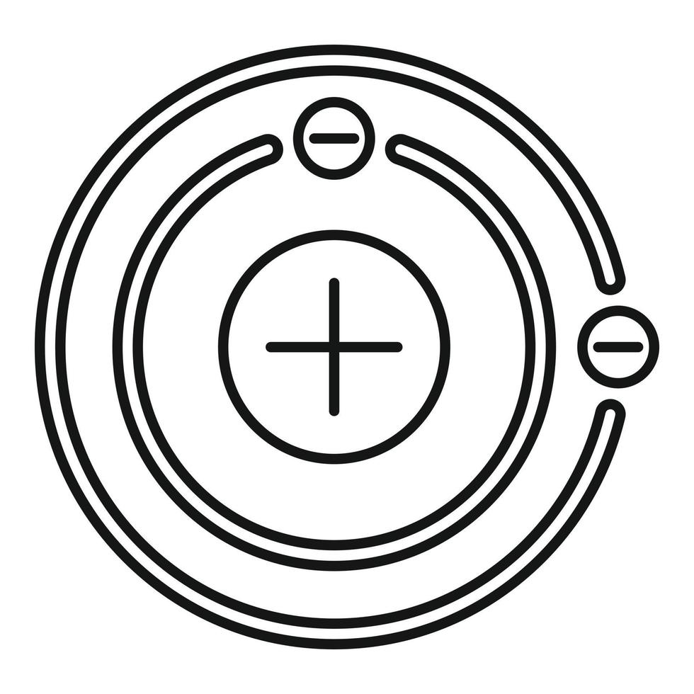 Atom structure icon, outline style vector
