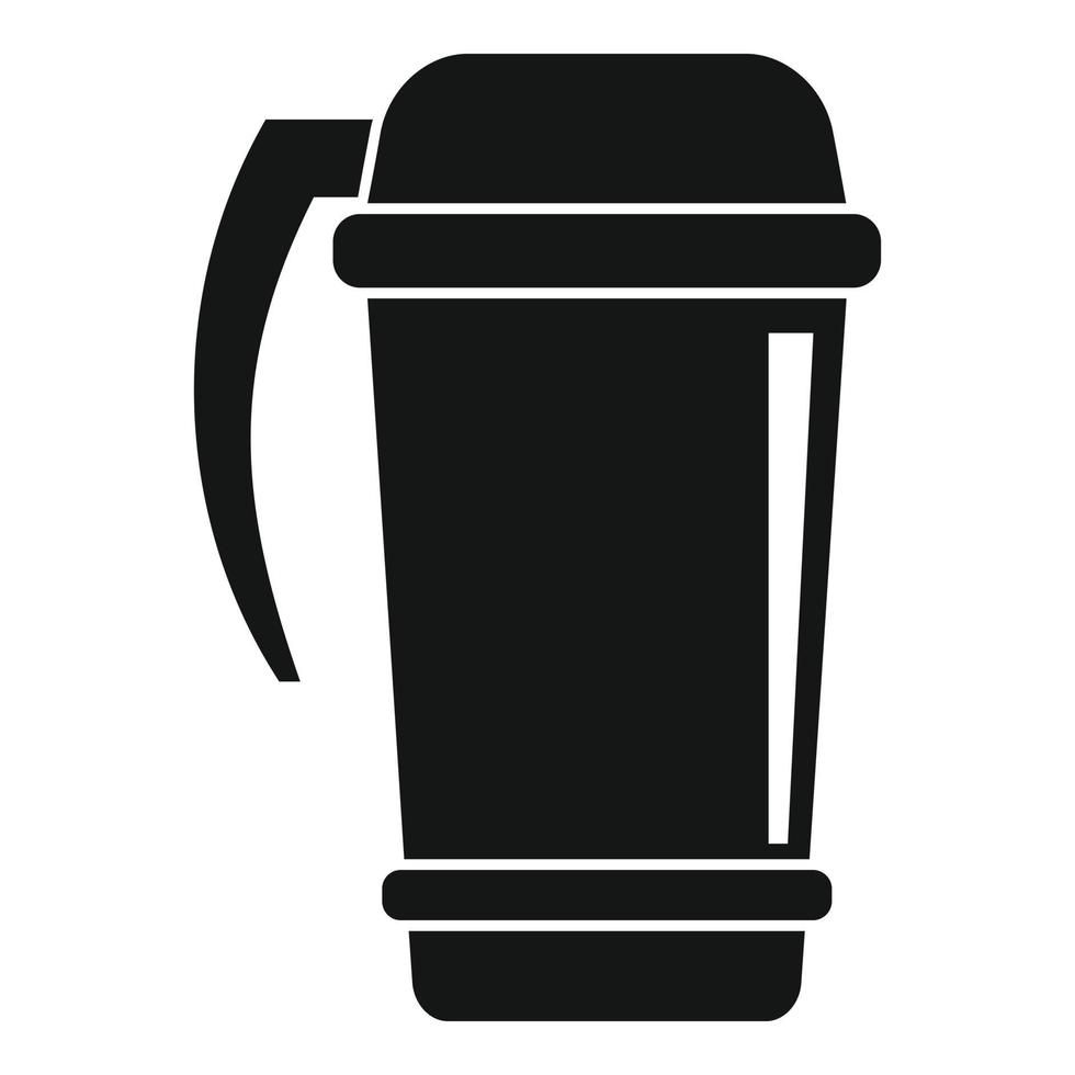 Coffee thermo cup icon, simple style vector