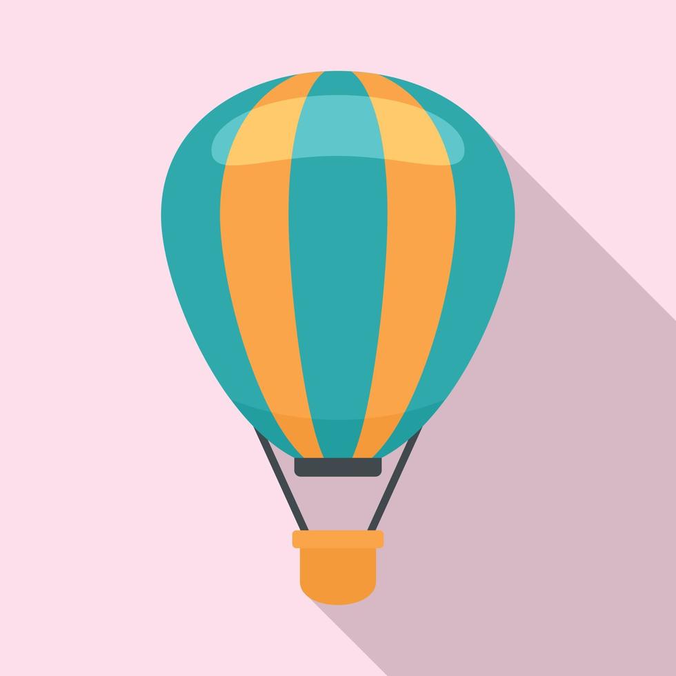 Flight air balloon icon, flat style vector