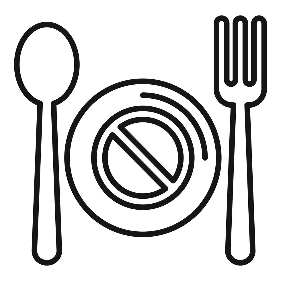 Depression no food icon, outline style vector