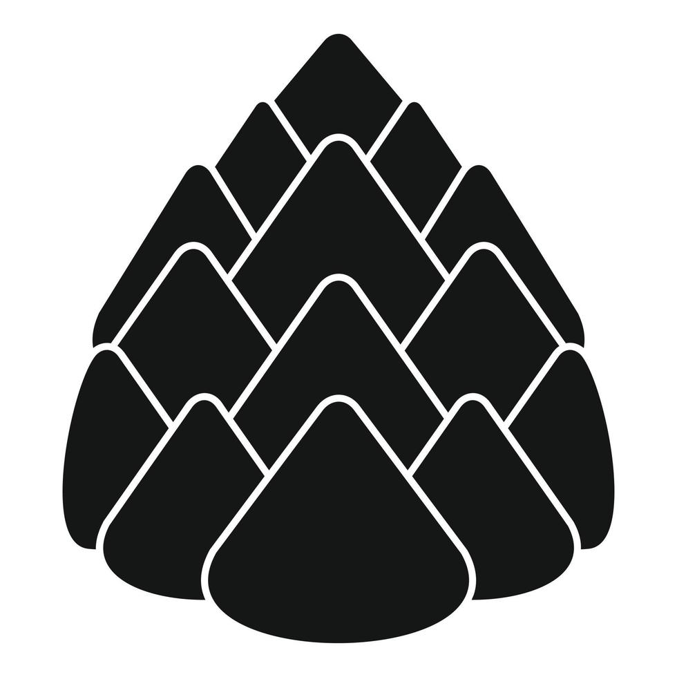 Autumn pine cone icon, simple style vector