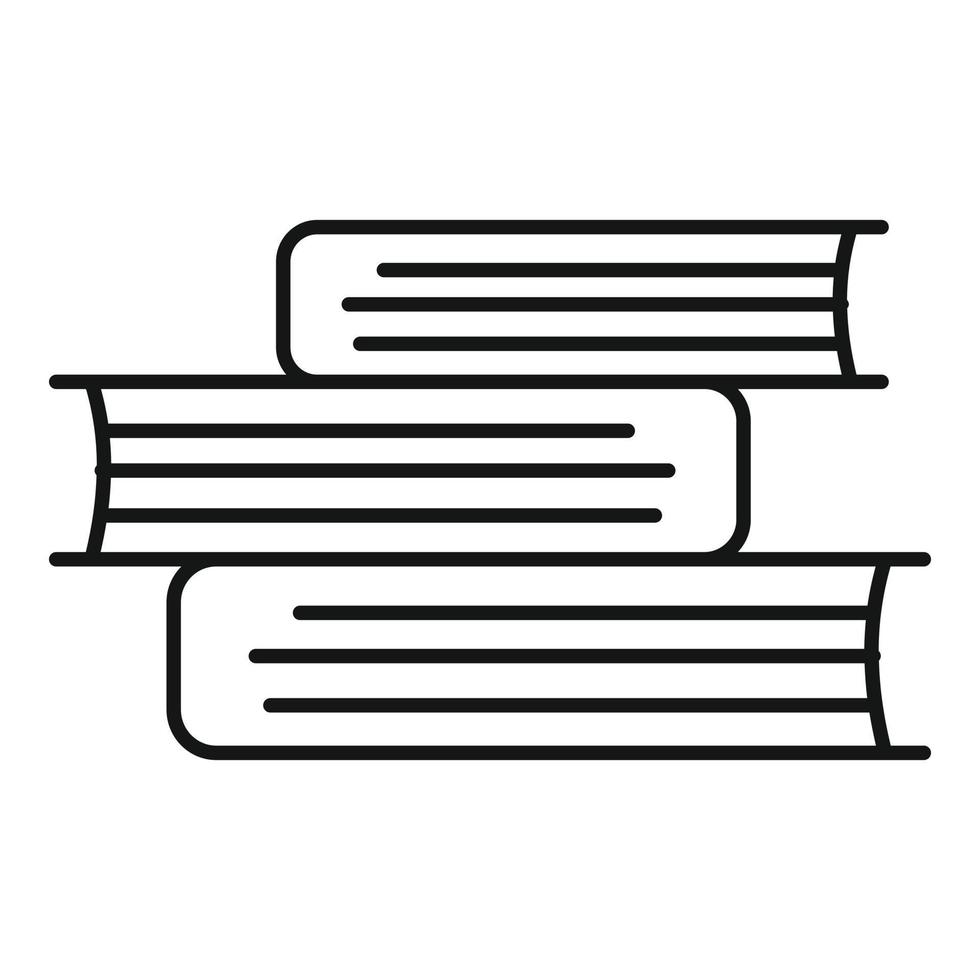 Book stack icon, outline style vector