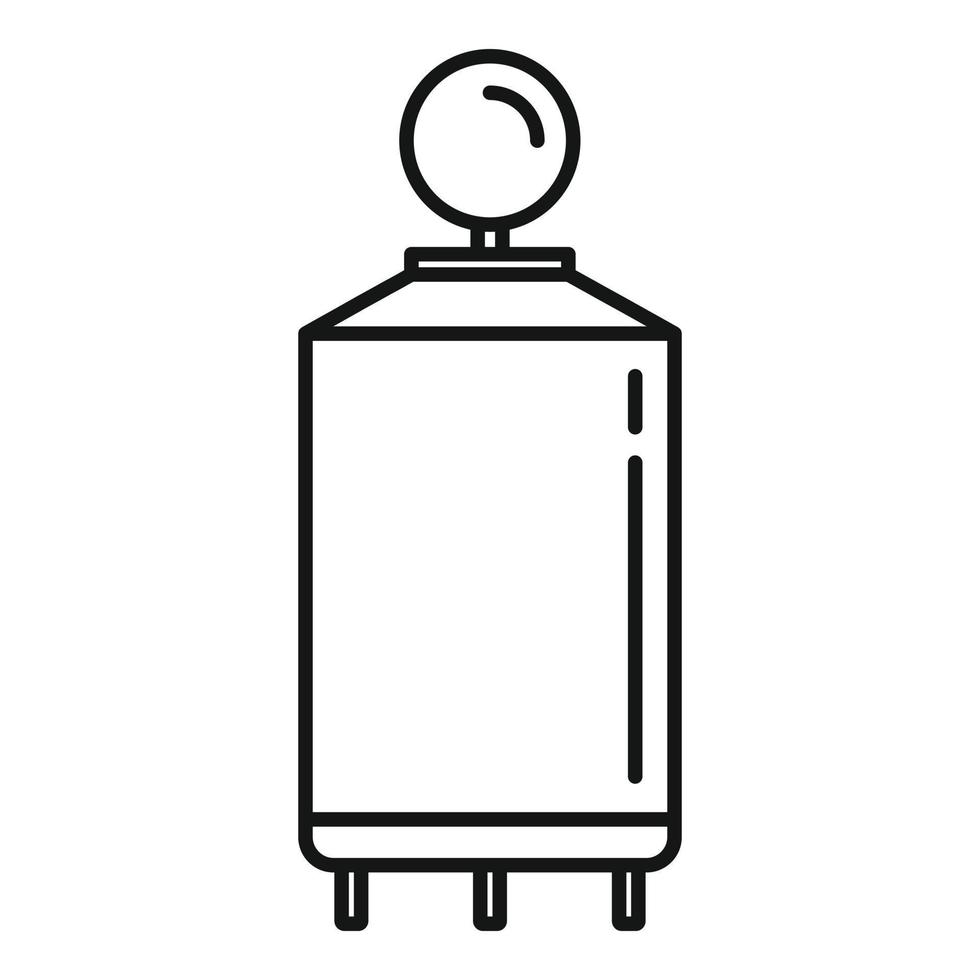 Milk factory cistern icon, outline style vector