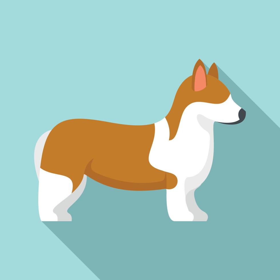 icono de mascota corgi, estilo plano vector