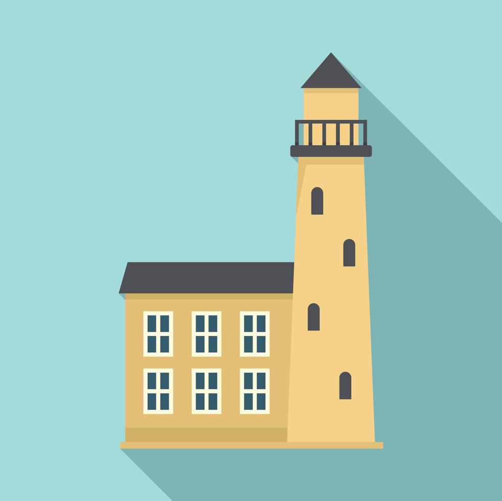 Sweden city tower icon, flat style vector