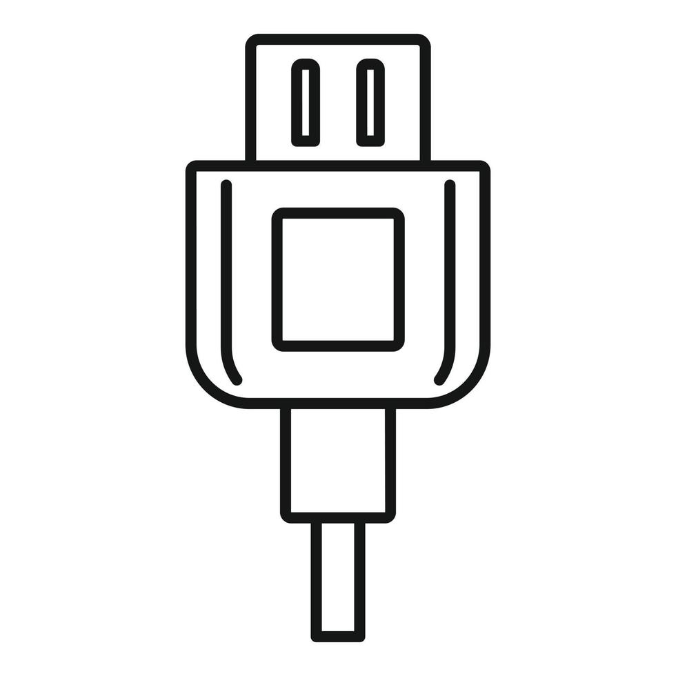 Broken phone cable icon, outline style vector