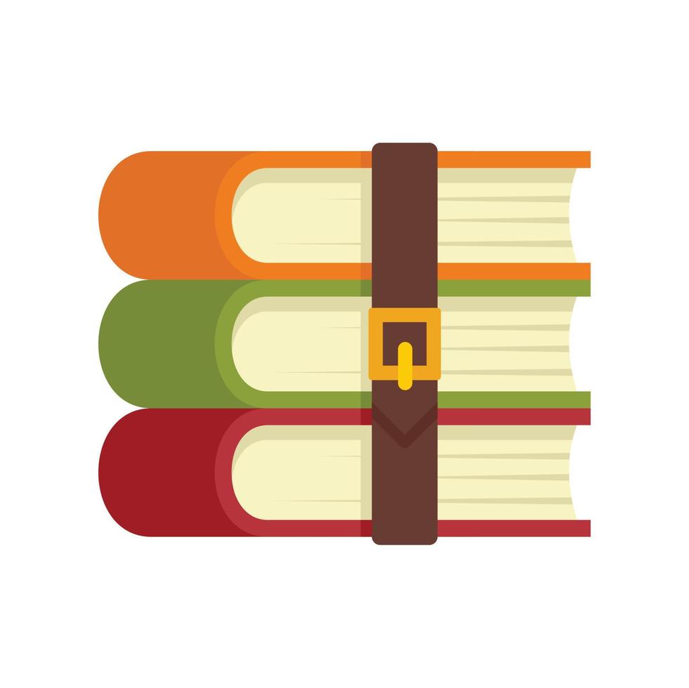 Archive books icon, flat style vector