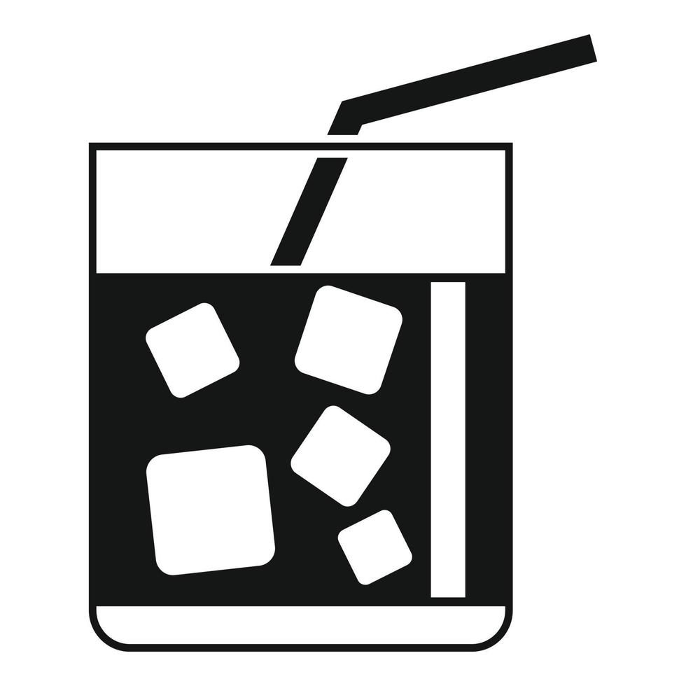 icono de cóctel de whisky, estilo simple vector