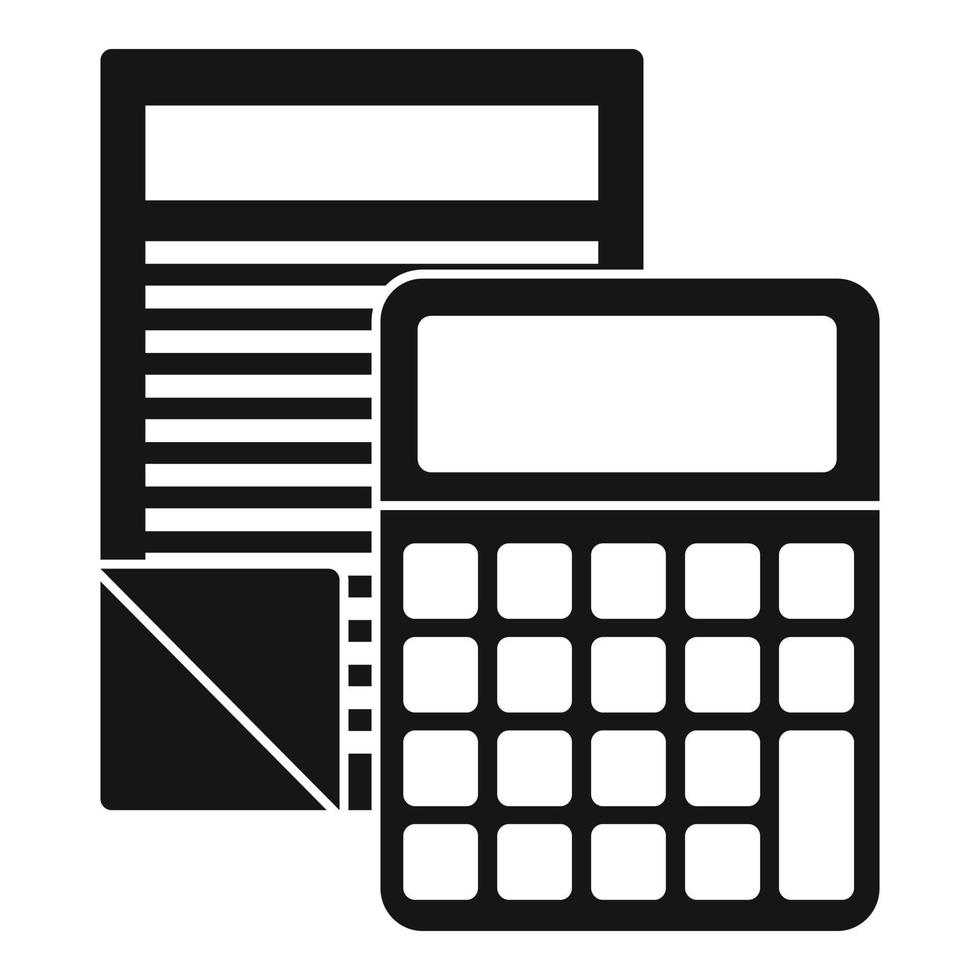 Papers calculator icon, simple style vector