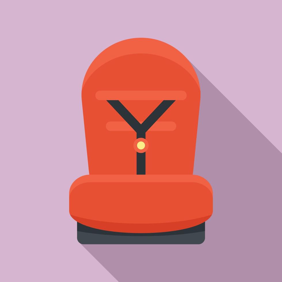 icono de asiento de coche de bebé seguro, estilo plano vector