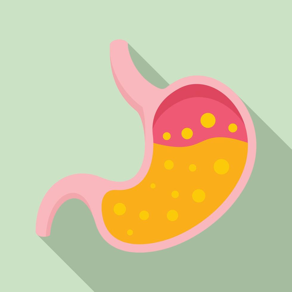 Boiling stomach icon, flat style vector