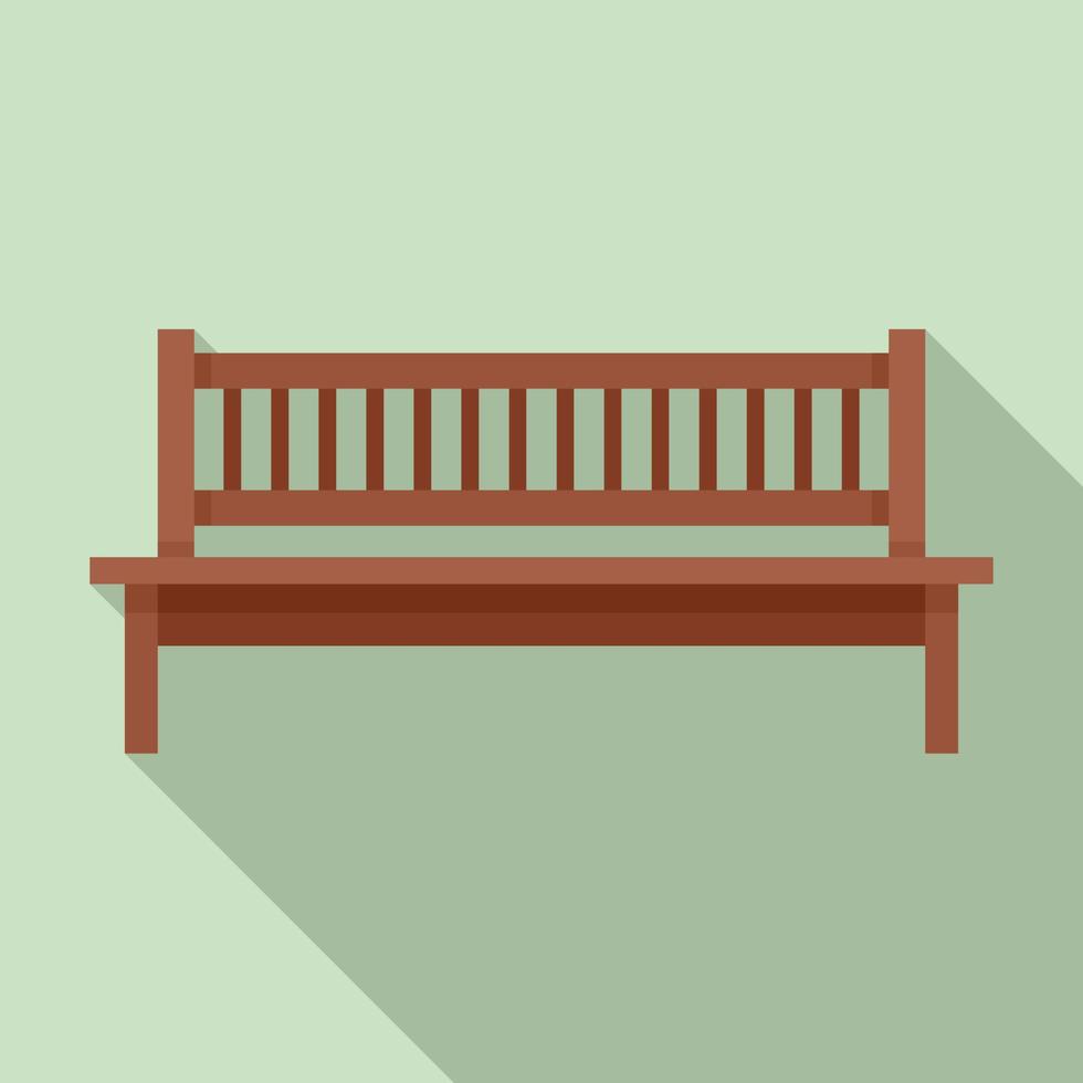 Garden bench icon, flat style vector