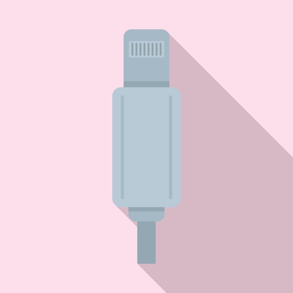 Light cable adapter icon, flat style vector