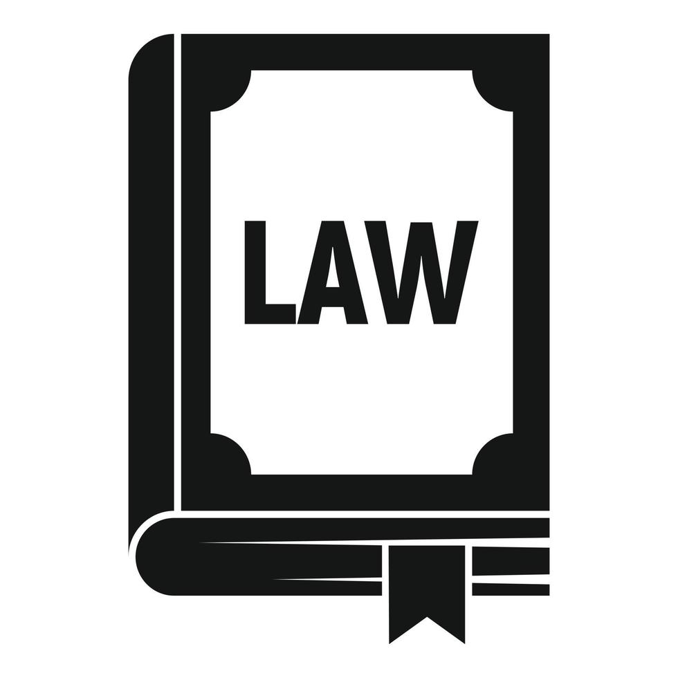 Law book icon, simple style vector