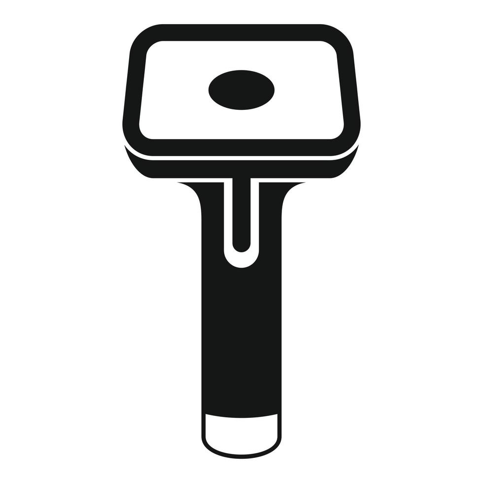 Supermarket barcode scanner icon, simple style vector