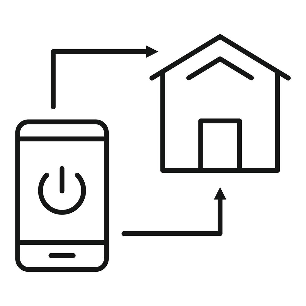 Phone house control icon, outline style vector