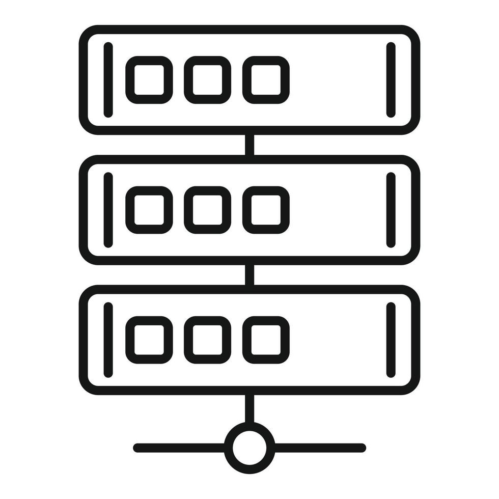 Server database icon, outline style vector