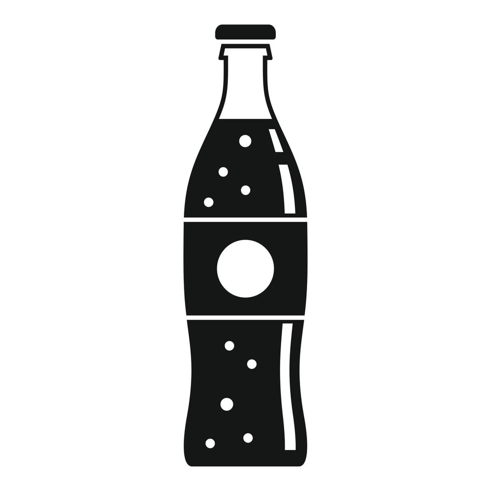 icono de botella de cola, estilo simple vector