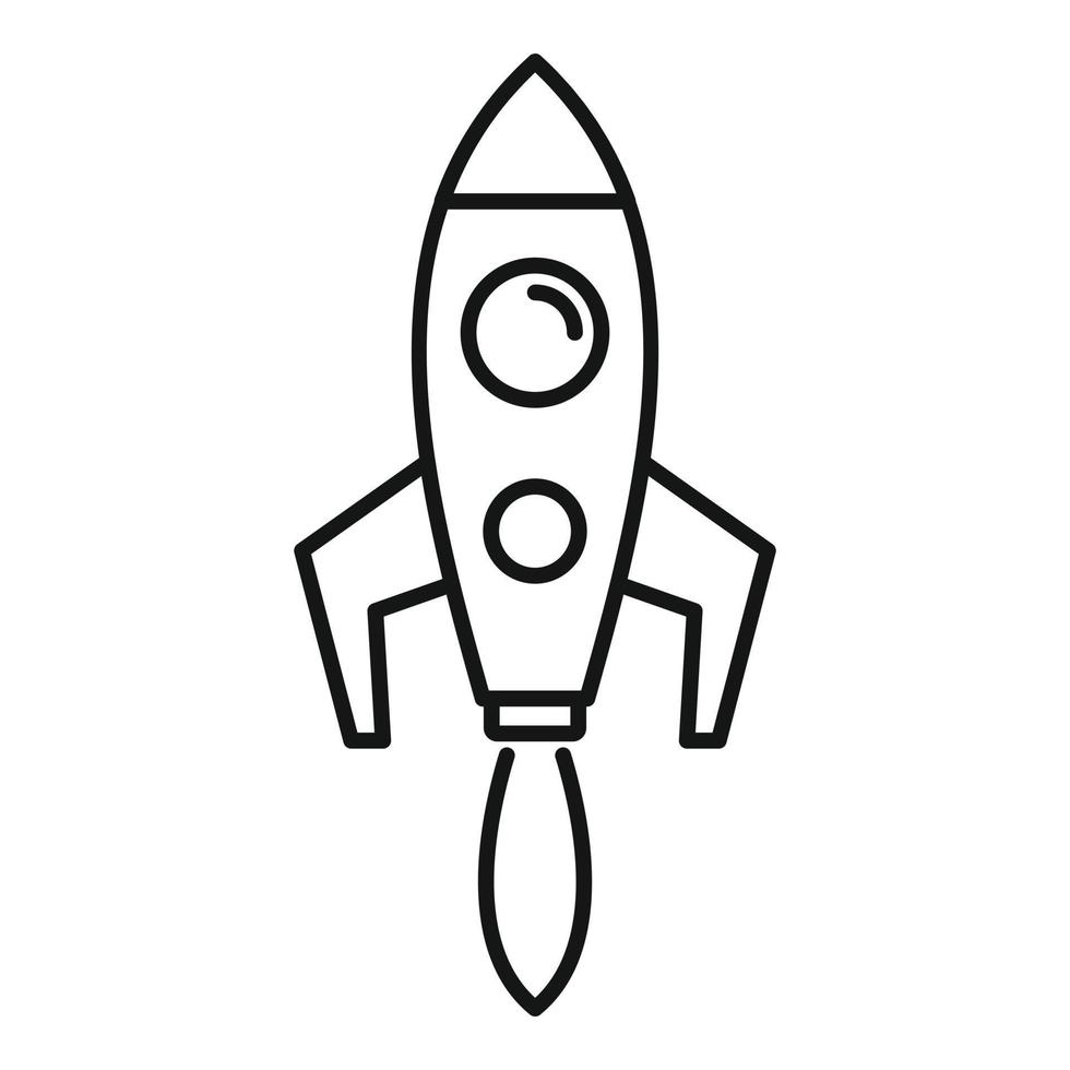 Startup rocket icon, outline style vector