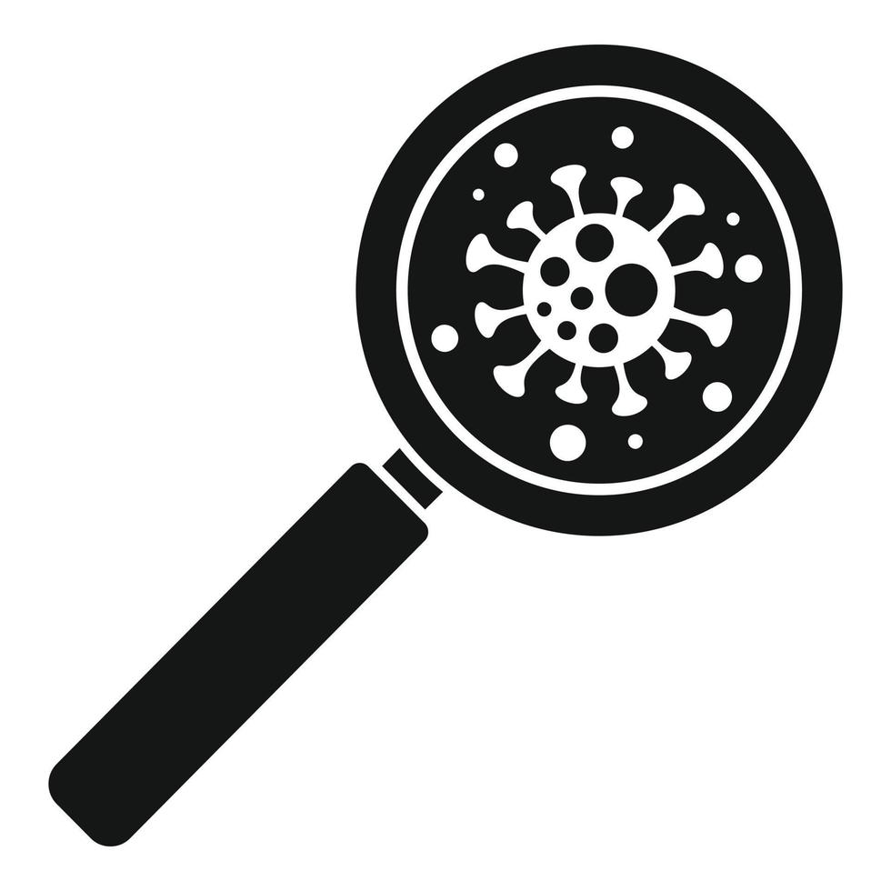 Chicken pox magnifier icon, simple style vector