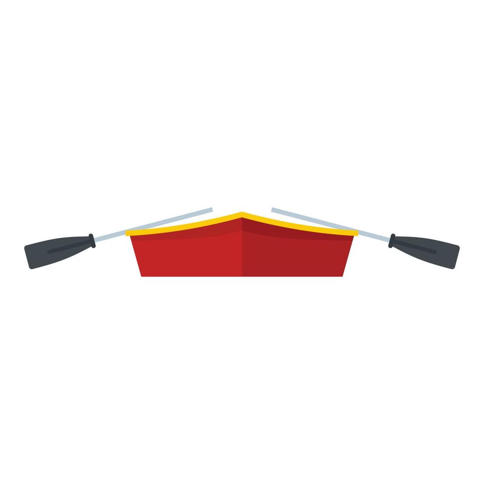 Wood boat icon, flat style vector