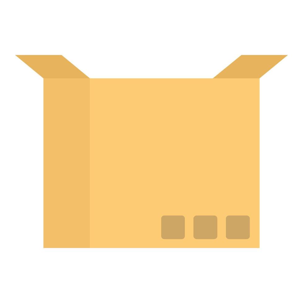 icono de caja de cartón abierta, estilo plano vector