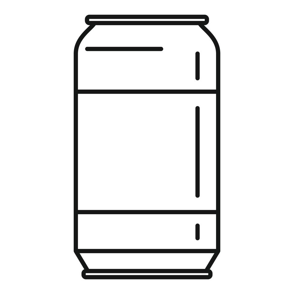 icono de lata de refresco fresco, estilo de esquema vector