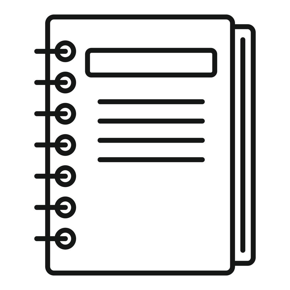 icono de cuaderno de inventario, estilo de esquema vector
