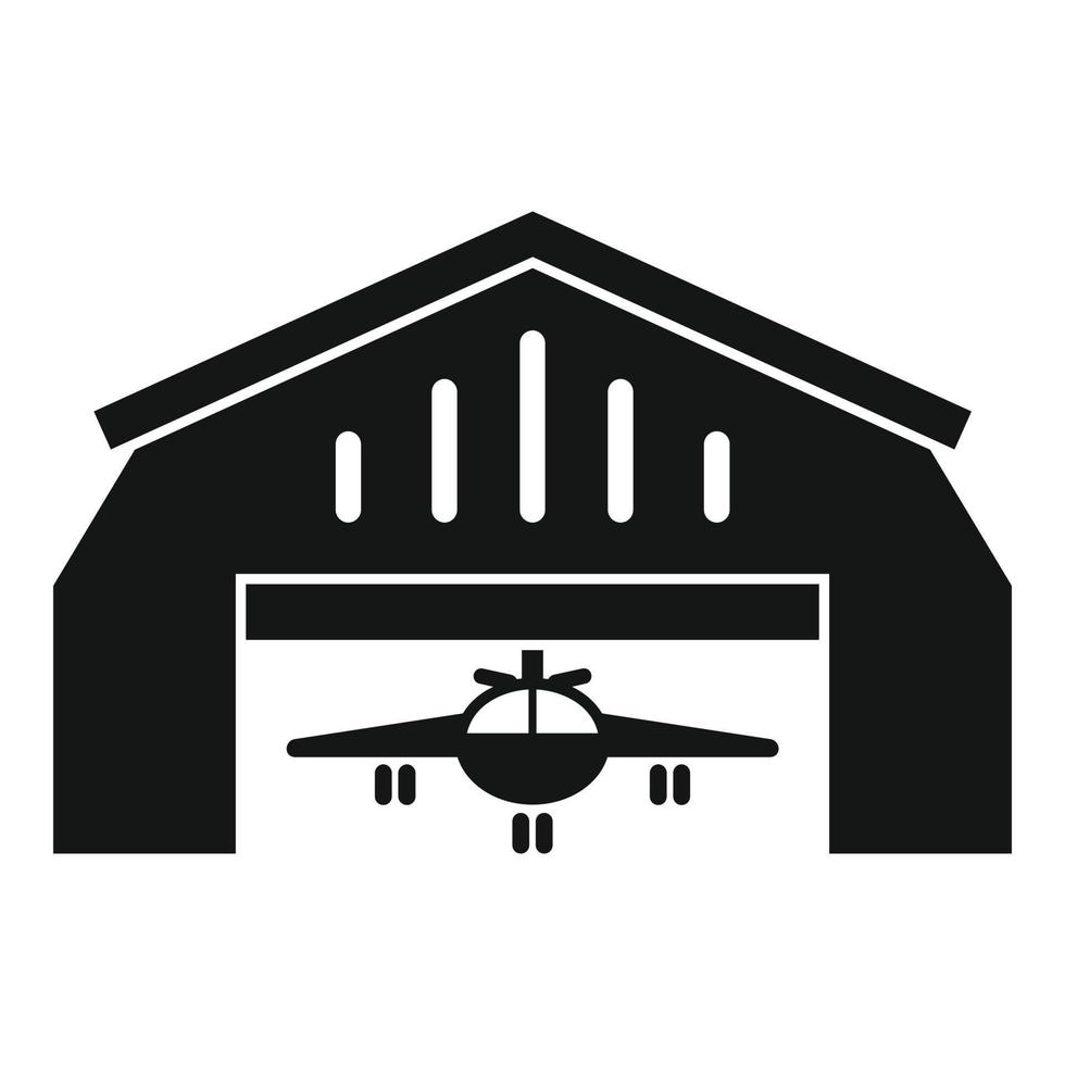 Aerodrome hangar icon, simple style vector