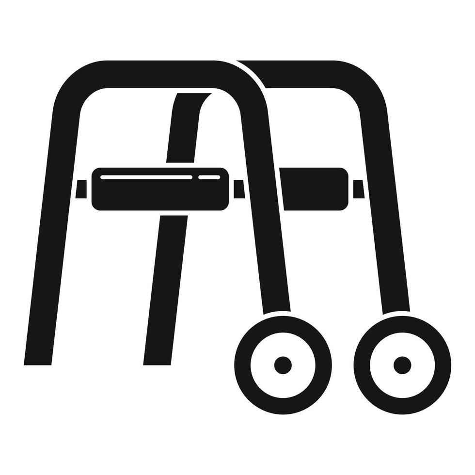 icono de andador de metal, estilo simple vector