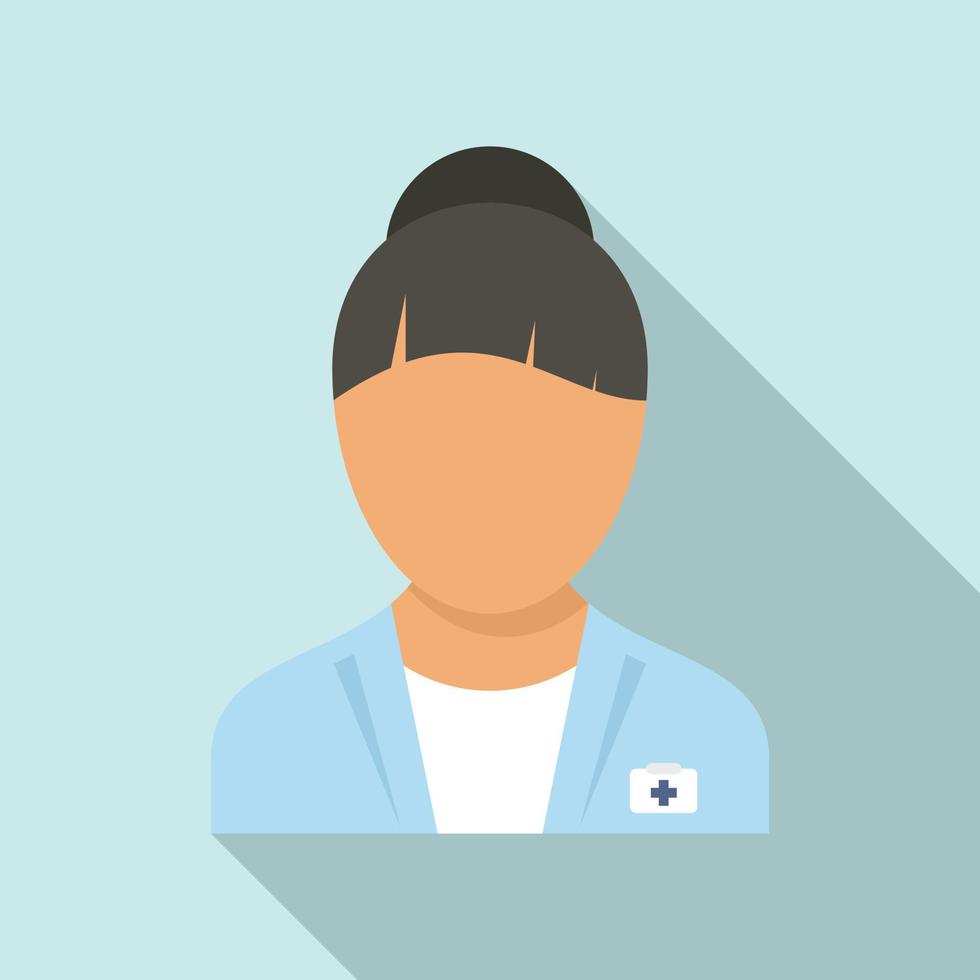 Health nurse icon, flat style vector