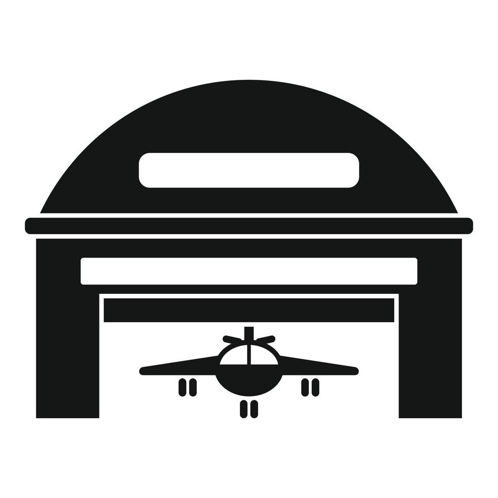 Plane hangar icon, simple style vector