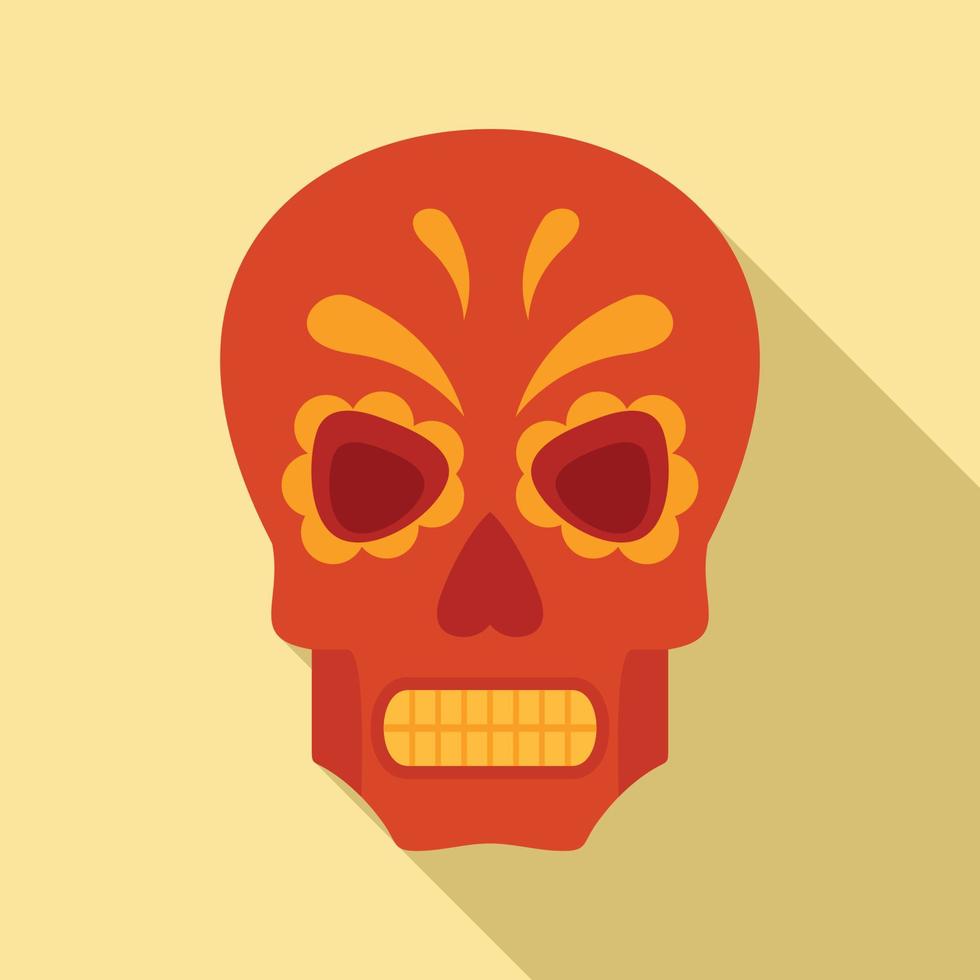 icono de calavera mexicana de halloween, estilo plano vector