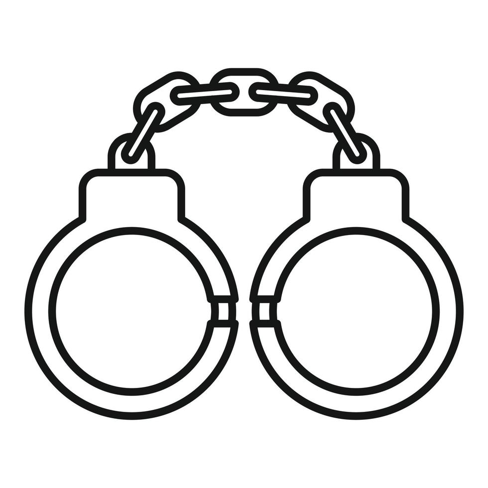 Handcuffs icon, outline style vector