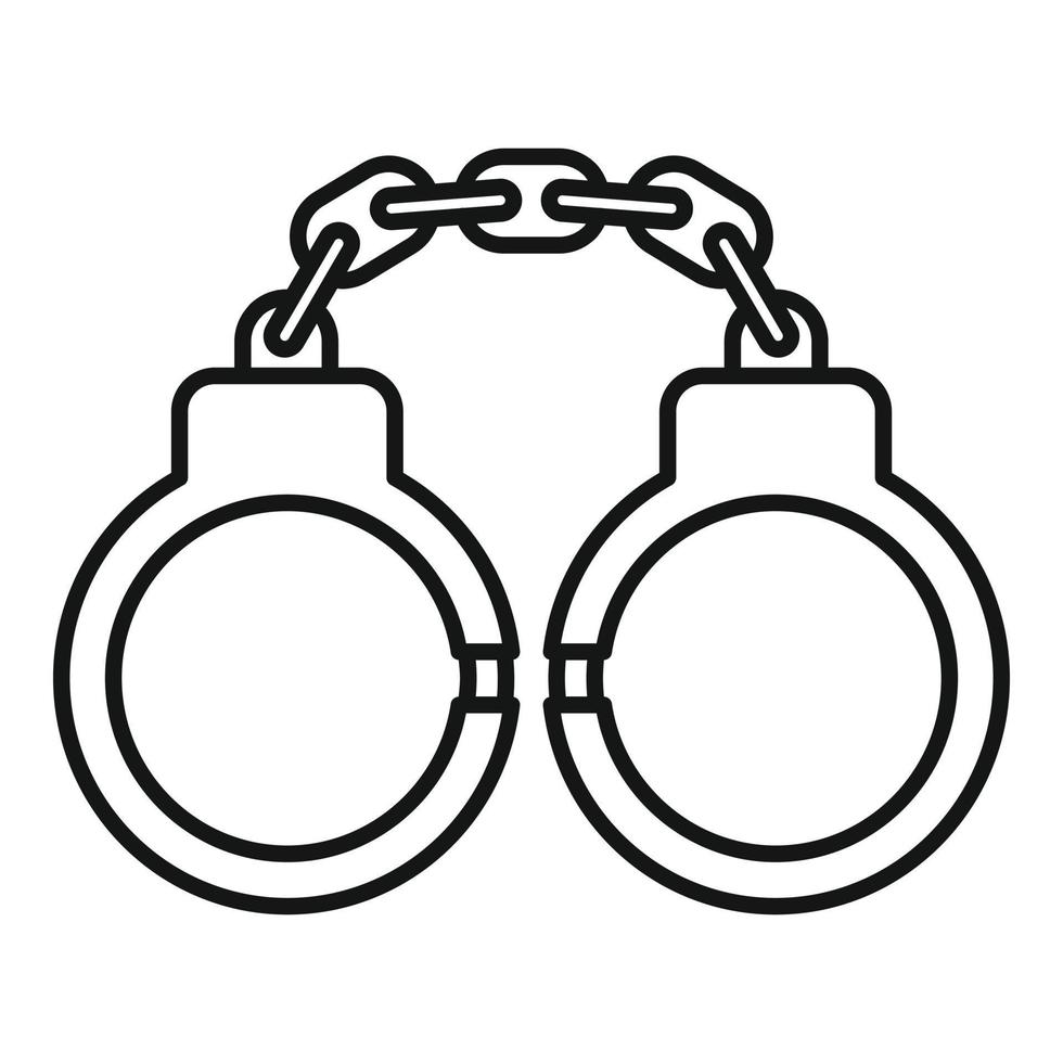 Handcuffs icon, outline style vector