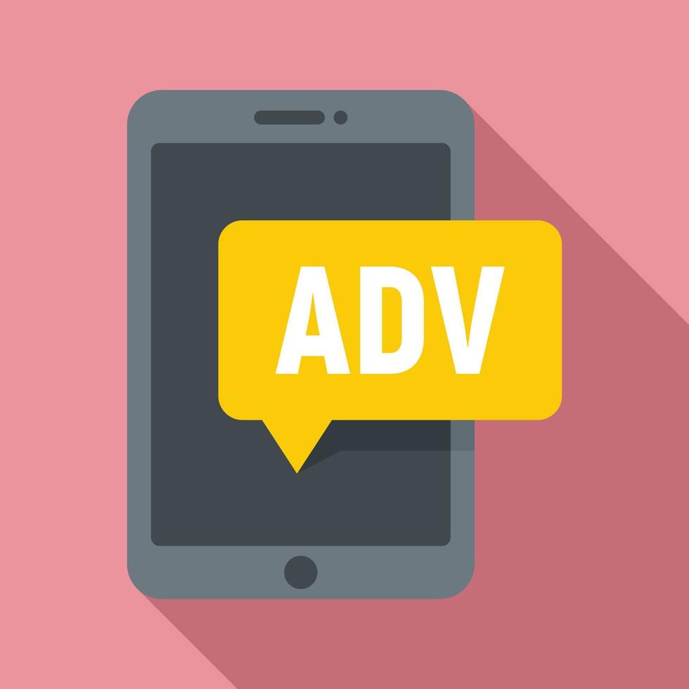 Advertising tablet icon, flat style vector
