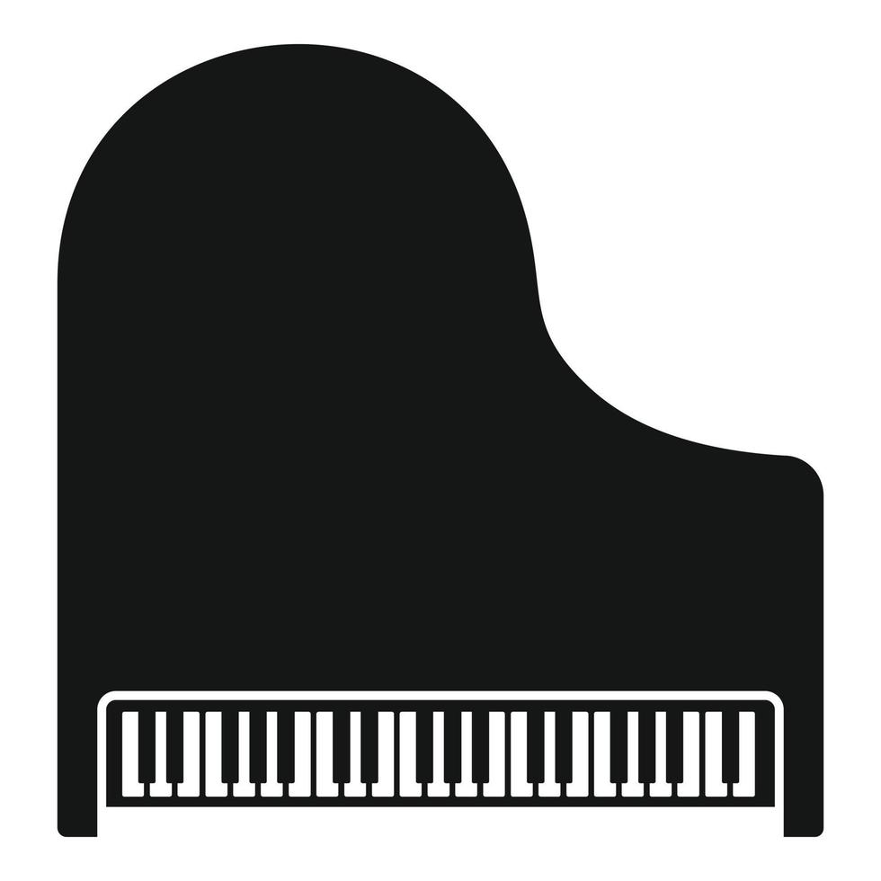 Top view classic grand piano icon, simple style vector