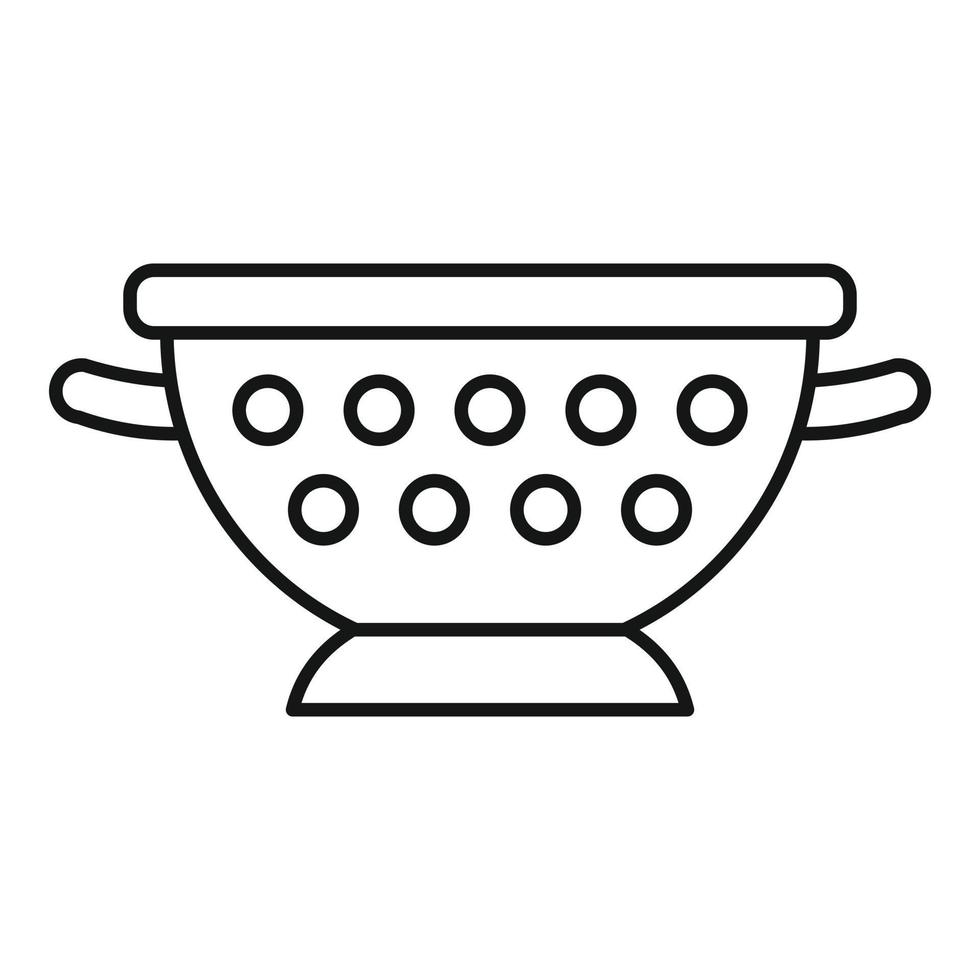 Steel sieve icon, outline style vector