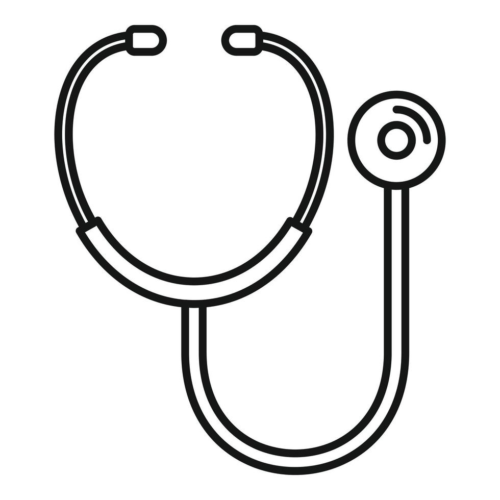 Stethoscope icon, outline style vector