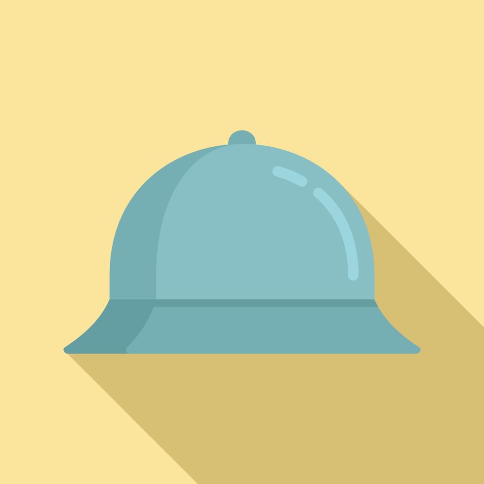 pescador, sombrero azul, icono, plano, estilo vector