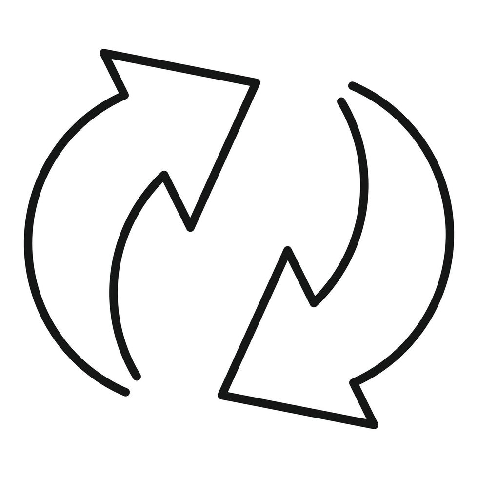 Trash recycling icon, outline style vector