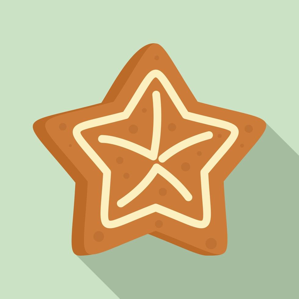 Gingerbread star icon, flat style vector