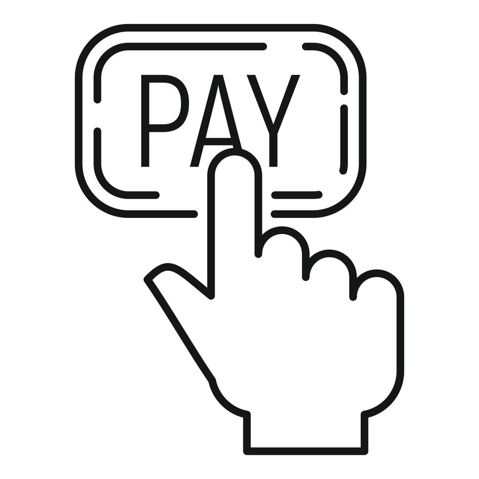 icono de pago de boletos en línea, estilo de esquema vector