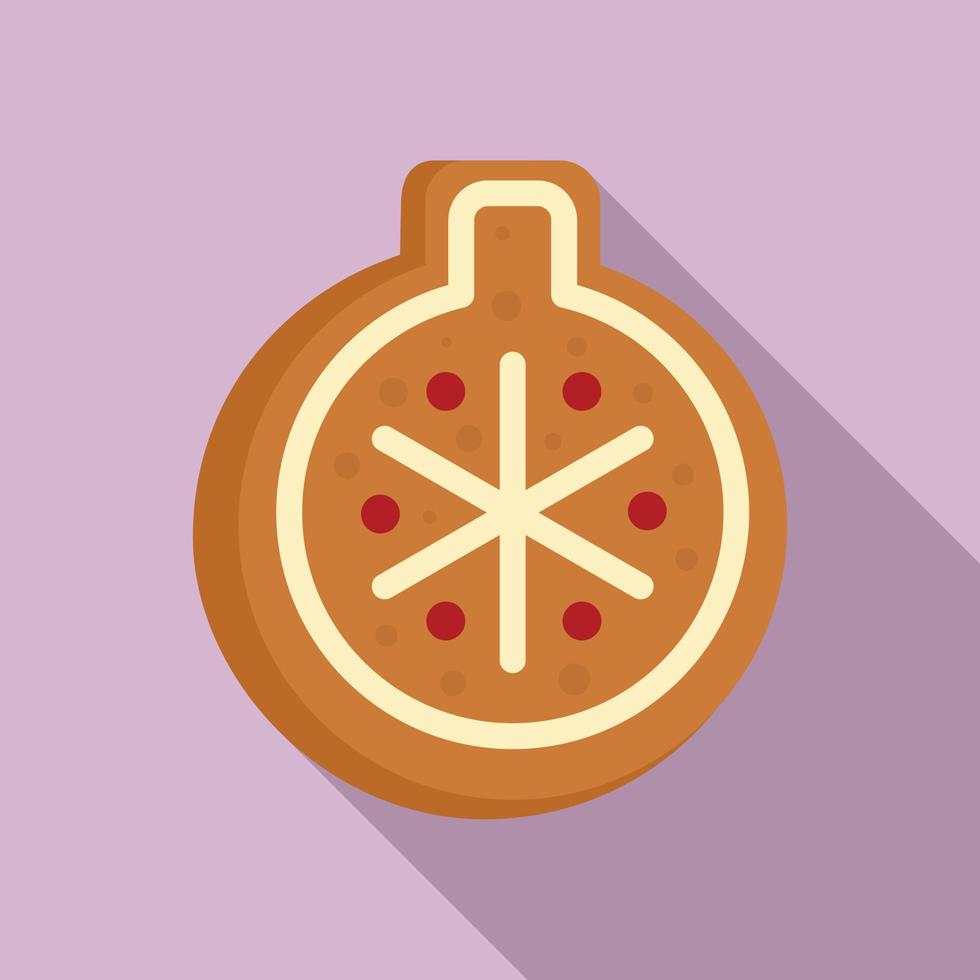 Gingerbread tree ball icon, flat style vector