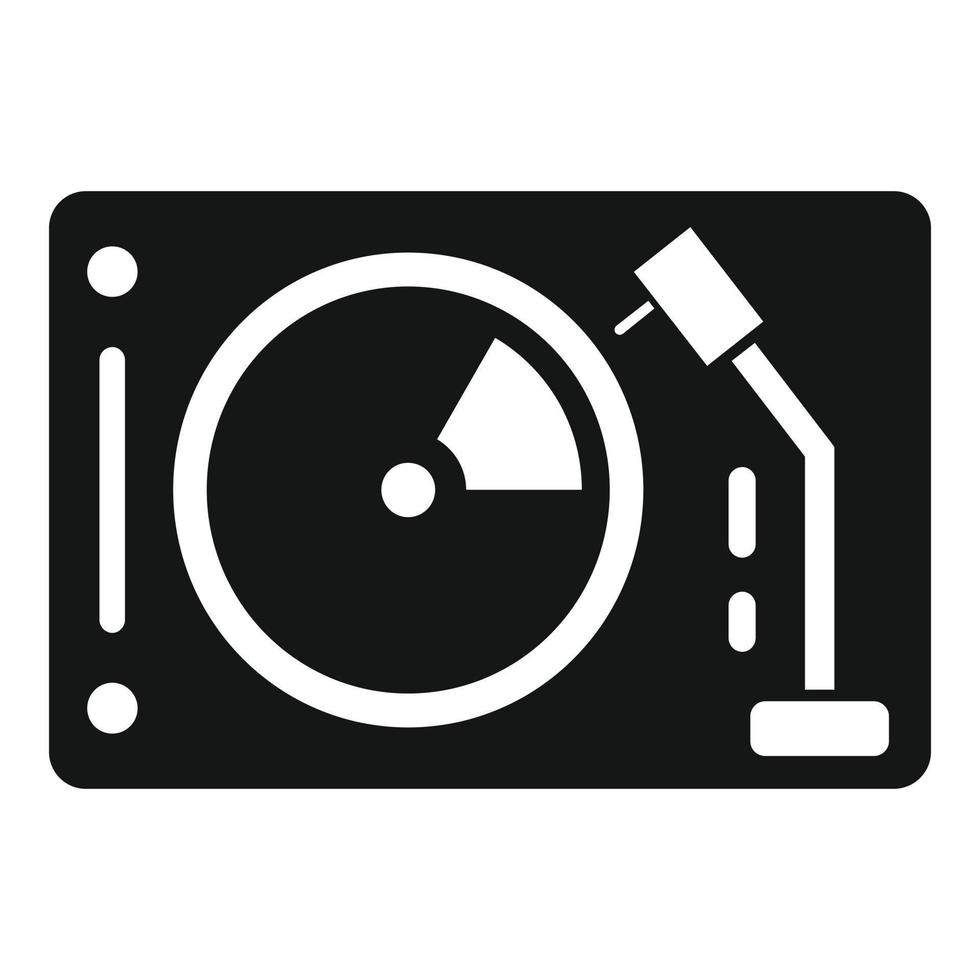 icono de consola de vinilo dj, estilo simple vector